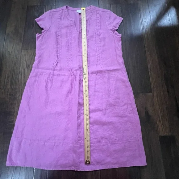 J.‎ Jill Love Linen Camellia Dress Womens Medium Trad Wife Minimalist Pockets - Picture 6 of 9